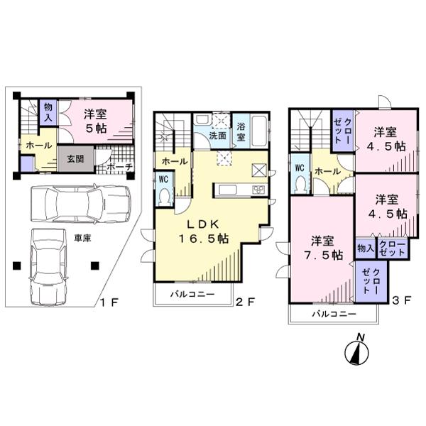 Floor plan. 27,800,000 yen, 4LDK, Land area 66.48 sq m , Building area 101.01 sq m
