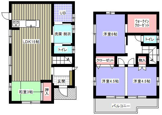 Floor plan. 20.8 million yen, 3LDK, Land area 110.13 sq m , Building area 84.45 sq m