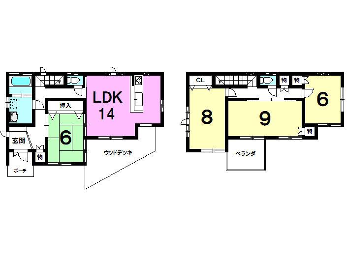 Floor plan. 21,800,000 yen, 4LDK, Land area 165.3 sq m , Building area 109.41 sq m