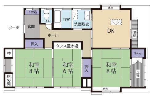 Floor plan. 15.9 million yen, 3DK, Land area 203.89 sq m , Building area 98.48 sq m