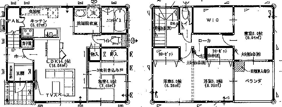 Floor plan. 21,800,000 yen, 4LDK + S (storeroom), Land area 165.33 sq m , Building area 94.93 sq m 4LDK + S