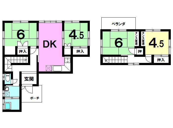 Floor plan. 16.8 million yen, 4DK, Land area 158.43 sq m , Building area 84.27 sq m