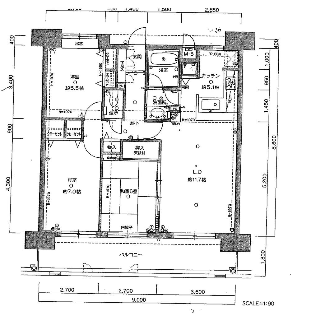 Floor plan. 3LDK, Price 17.3 million yen, Occupied area 74.03 sq m