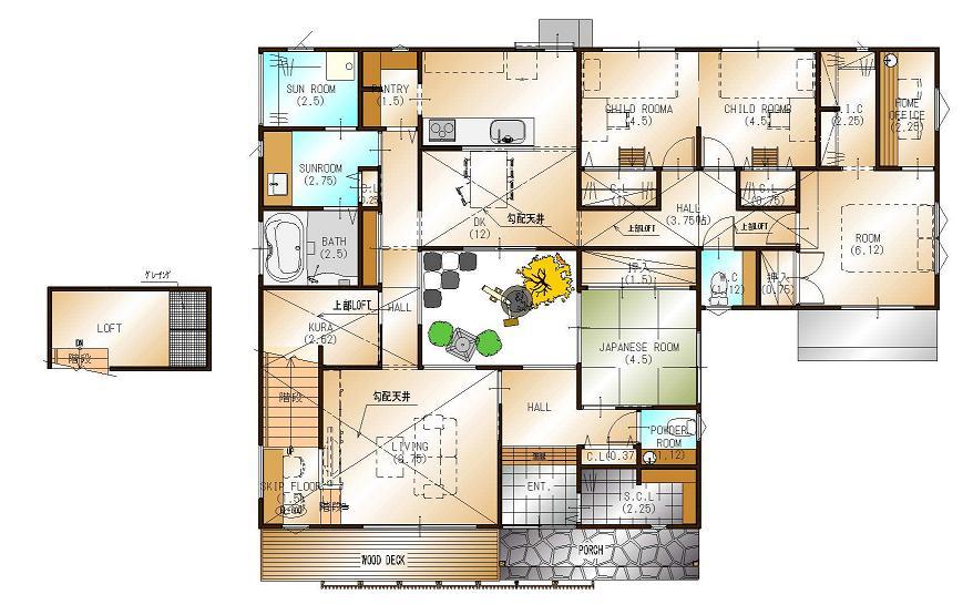 Floor plan. 32.7 million yen, 4LDK, Land area 310.78 sq m , Building area 131.66 sq m