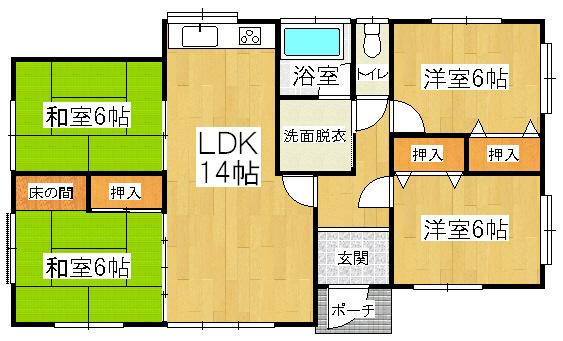 Floor plan. 10.8 million yen, 4LDK, Land area 260.15 sq m , Building area 89.34 sq m