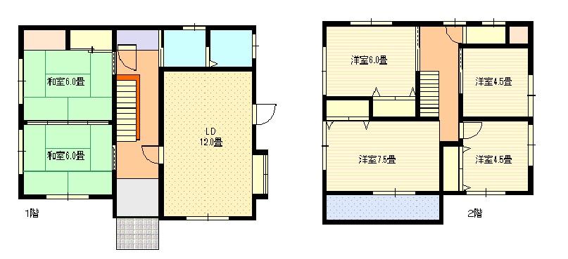 Floor plan. 14.8 million yen, 6LDK, Land area 193.11 sq m , Building area 125.44 sq m
