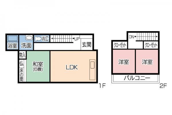 Floor plan. 8.9 million yen, 3DK, Land area 168.53 sq m , Building area 81.22 sq m 3LDK2 story, Family reunion is on the first floor of a large living, Is a floor plan can enjoy one of the time it is on the second floor of a private room
