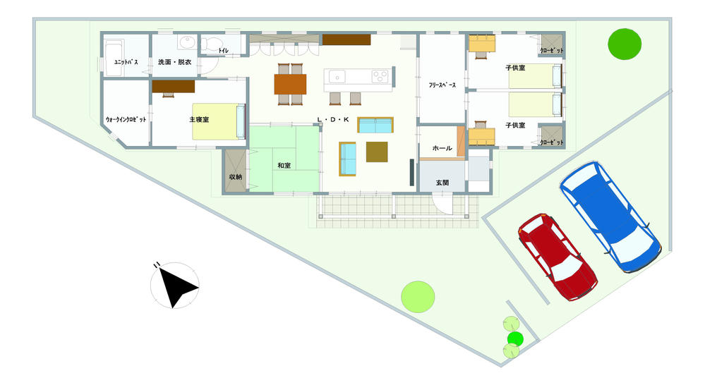 Floor plan. 20,930,000 yen, 4LDK, Land area 232.05 sq m , Spacious living charm of the building area 101.58 sq m 20 Pledge than anything! Also, You can also use both by such applications because it is all the living room storage!