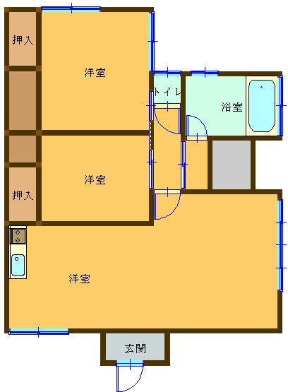 Floor plan. 3 million yen, 2LDK, Land area 332.9 sq m , It is a building area of ​​67.91 sq m All rooms are Western-style. Spacious living room You can enjoy nature. 