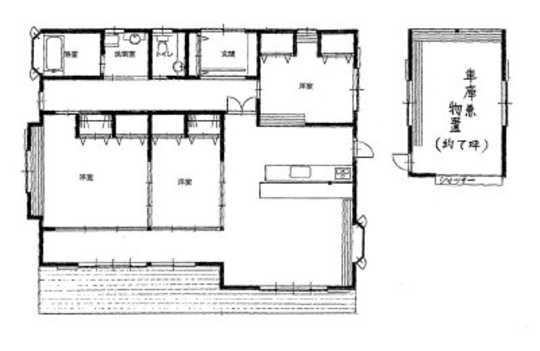 Floor plan. 22,700,000 yen, 3LDK + S (storeroom), Land area 522 sq m , Building area 126.72 sq m