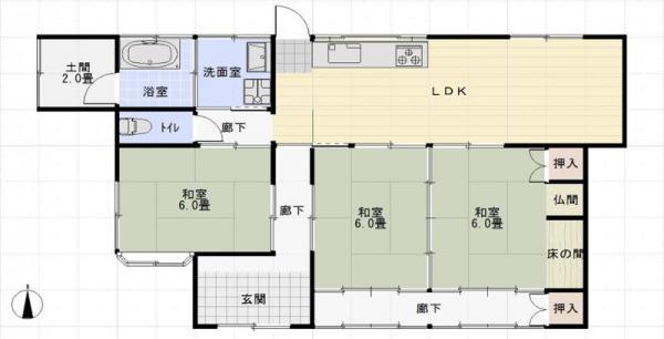 Floor plan. 7.8 million yen, 4K, Land area 389.86 sq m , Building area 96.05 sq m