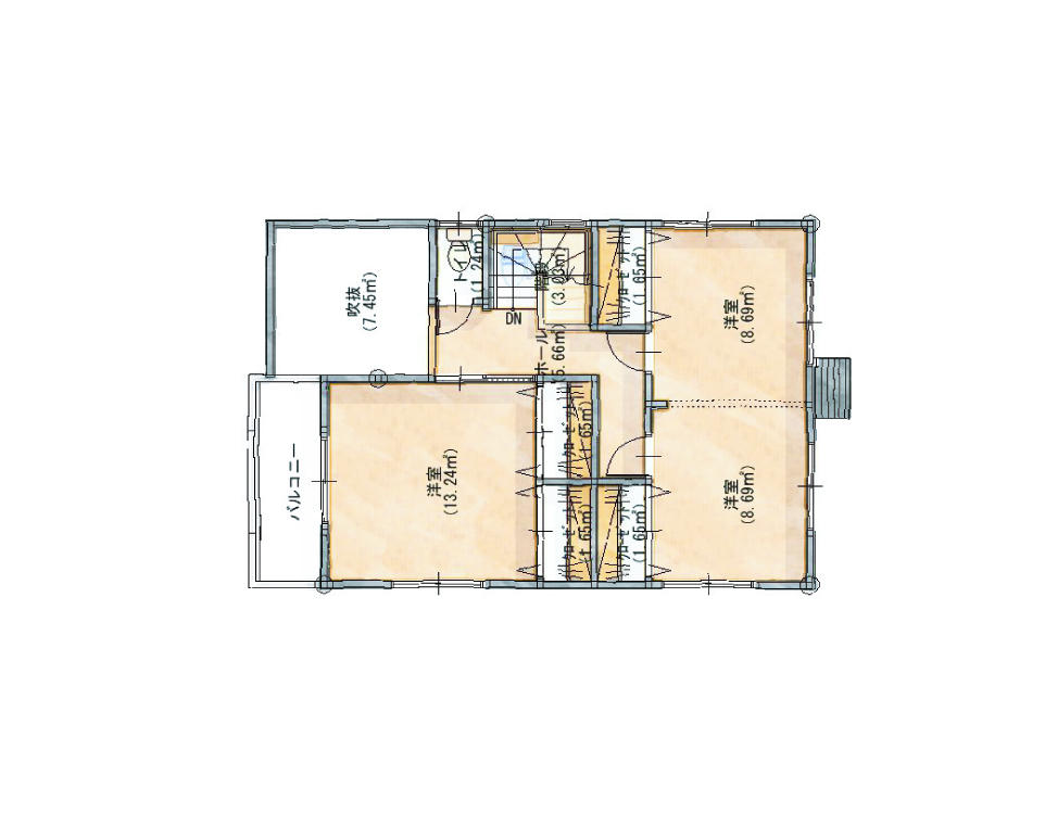 Floor plan. 20,650,000 yen, 4LDK, Land area 231.59 sq m , Is a floor plan of the building area 105.43 sq m 2 floor. We put the storage space in each room. Children room is possible partition to match the growth of the child! You can keep the bright rooms after the partition in two-sided lighting!