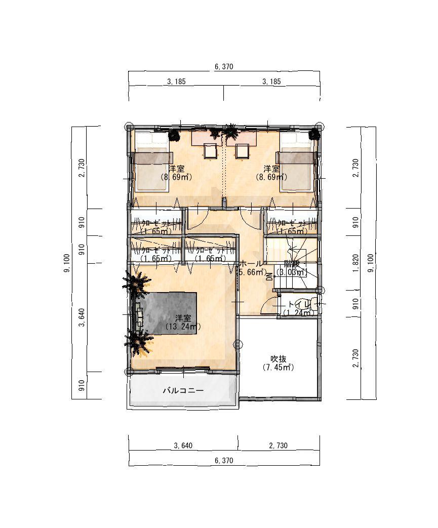 Floor plan. 21,010,000 yen, 4LDK, Land area 219.43 sq m , Is a floor plan of the building area 102.27 sq m 2 floor! We firmly secure storage space in each room! We spend freely in the balcony!