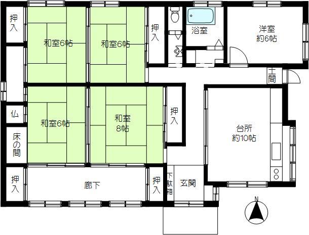 Floor plan. 22,800,000 yen, 5DK, Land area 786.38 sq m , Building area 129.04 sq m