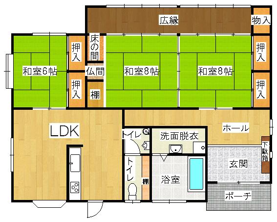 Floor plan. 9.8 million yen, 3LDK, Land area 1,164.51 sq m , Building area 125.39 sq m