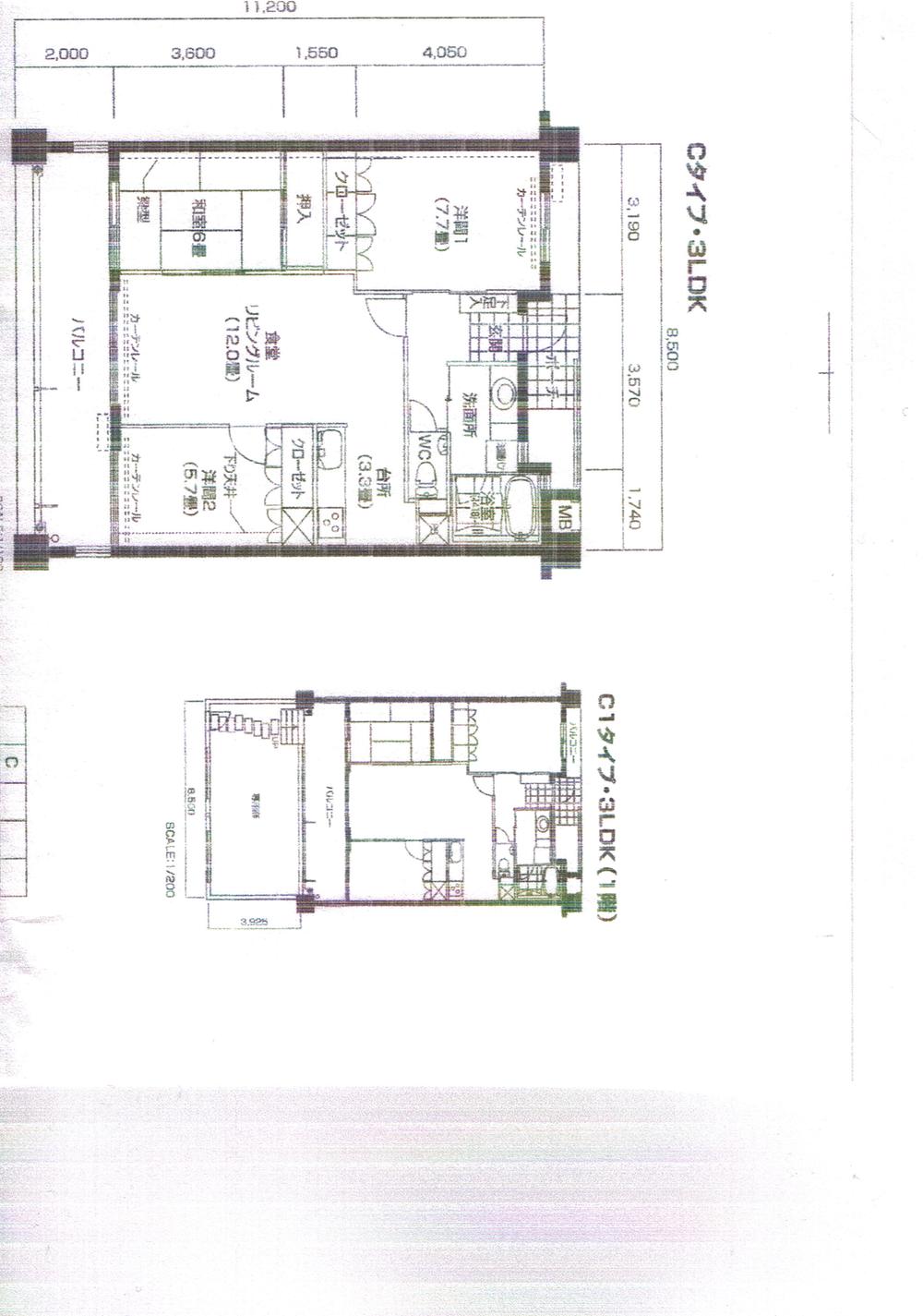 Floor plan. 3LDK, Price 8.9 million yen, Occupied area 76.59 sq m , Balcony area 13.6 sq m