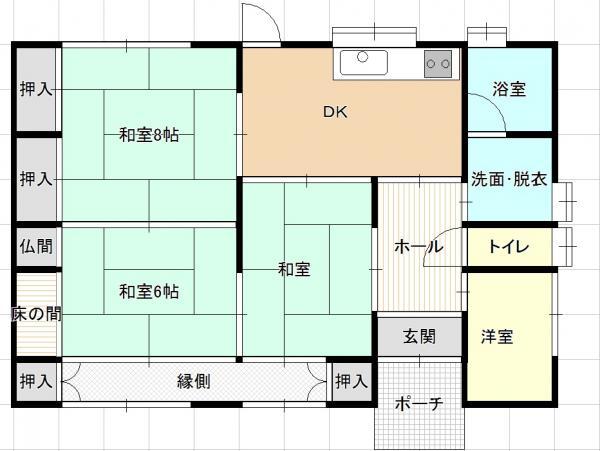 Floor plan. 9,990,000 yen, 3DK, Land area 190.36 sq m , Building area 85.73 sq m 3DK one-story + storeroom ☆ Closet is also a little private room