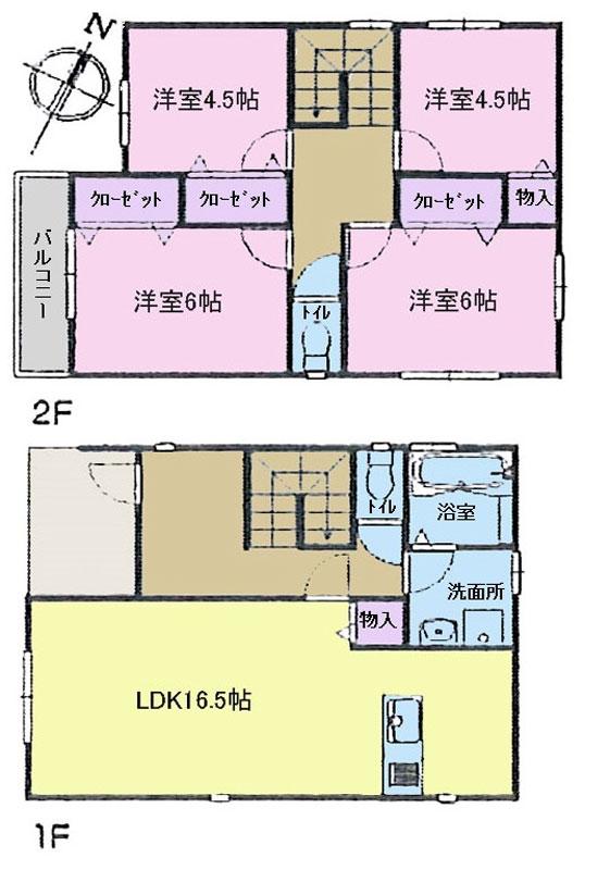 Floor plan. 12 million yen, 4LDK, Land area 108.53 sq m , Building area 96.89 sq m