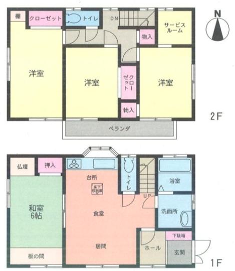 Floor plan. 20.8 million yen, 4LDK, Land area 318.91 sq m , Building area 99.36 sq m