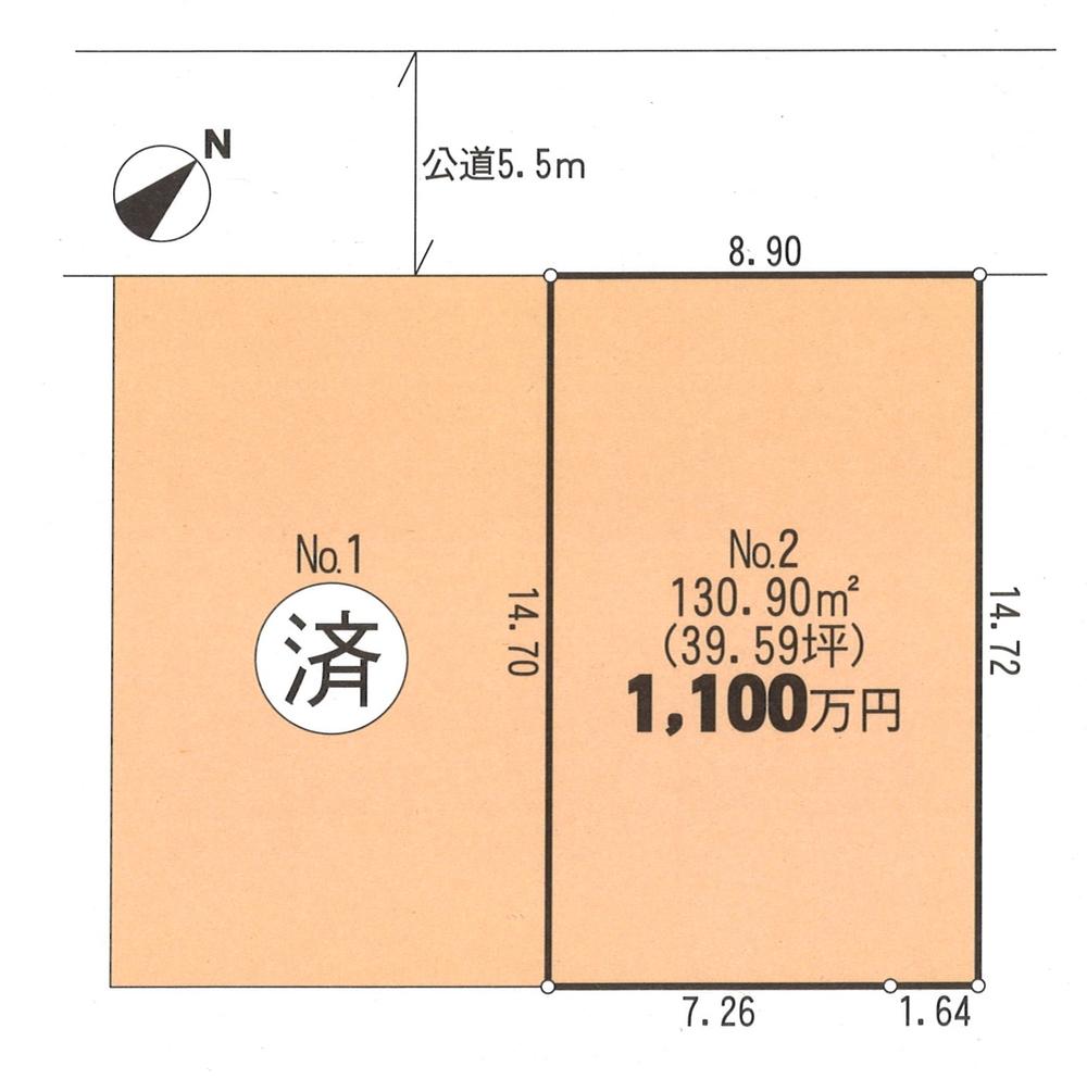 Compartment figure. Land price 11 million yen, Land area 130.9 sq m
