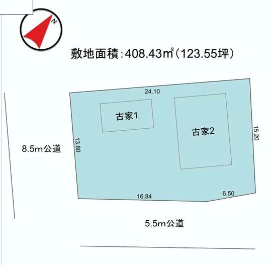 Compartment figure. Land price 14 million yen, Land area 408.43 sq m