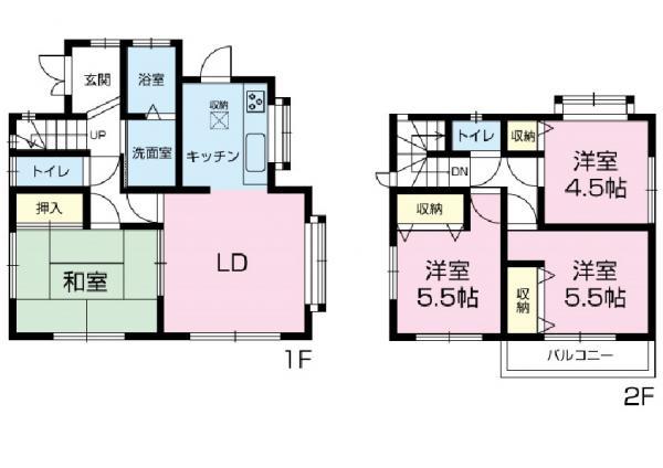 Floor plan. 14.8 million yen, 4LDK, Land area 124.23 sq m , Building area 79.91 sq m 4LDK