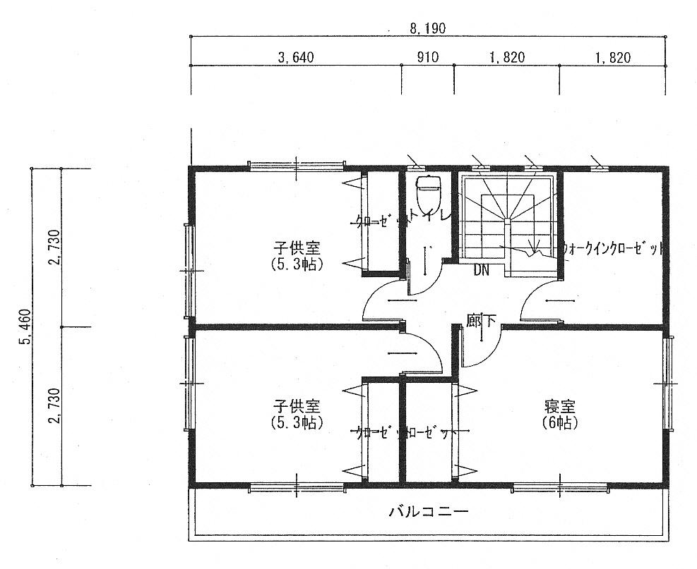 Other building plan example. Building plan example ( No. 5 areas ・ Second floor) Building 26.3 square meters), Land area 150 sq m (45.37 square meters)