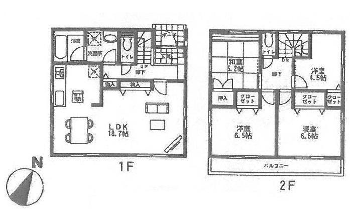 Floor plan. (Building 2), Price 23.8 million yen, 4LDK, Land area 136.49 sq m , Building area 95.58 sq m