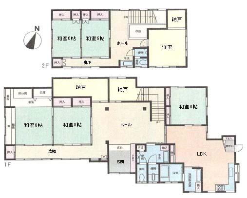 Floor plan. 39 million yen, 6LDK + S (storeroom), Land area 485.82 sq m , Building area 245.47 sq m