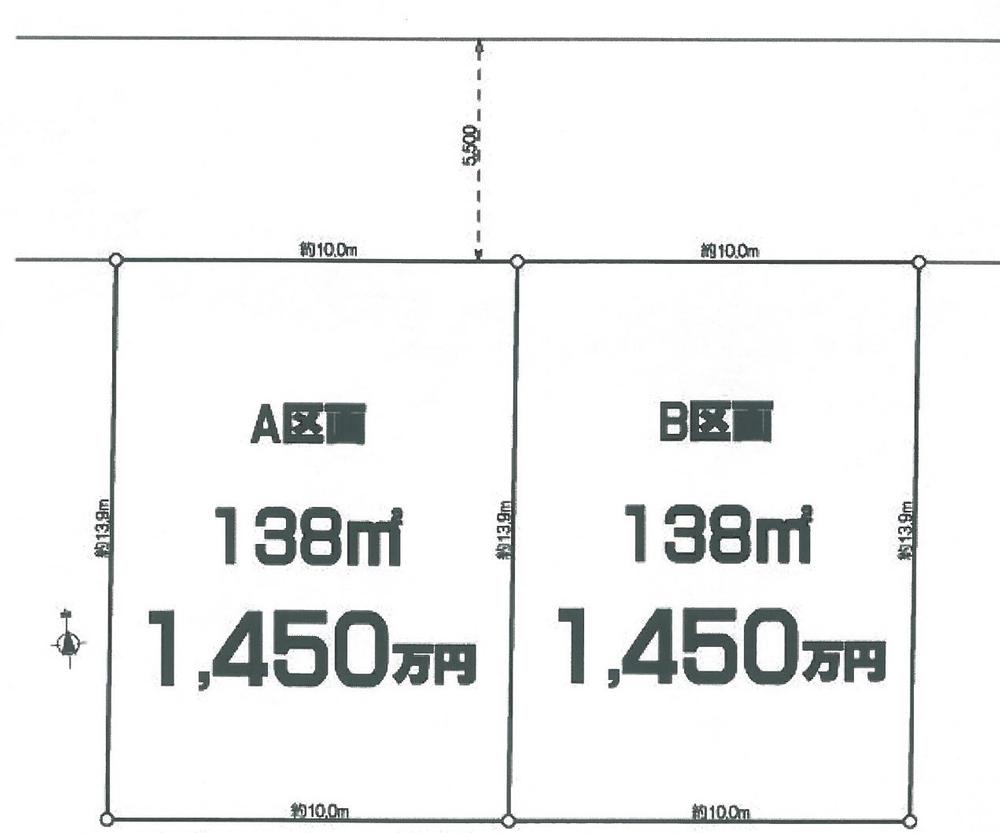 Compartment figure. Land price 14.5 million yen, Land area 138 sq m