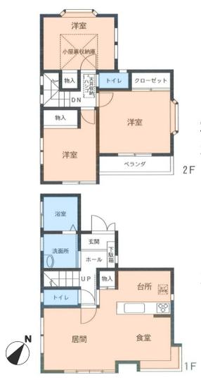 Floor plan. 14.3 million yen, 3LDK, Land area 109.11 sq m , Building area 80.14 sq m