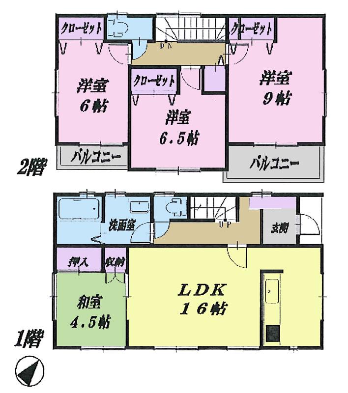 Floor plan. 22,800,000 yen, 4LDK, Land area 105.83 sq m , Building area 101.84 sq m