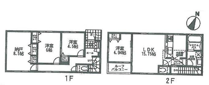 Floor plan. (3 Building), Price 21,800,000 yen, 3LDK+S, Land area 108.68 sq m , Building area 94.39 sq m