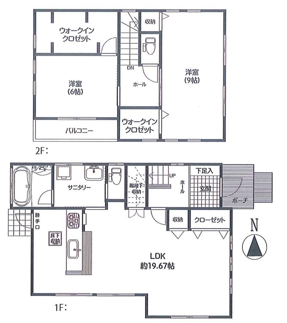 Floor plan. 20.8 million yen, 2LDK + S (storeroom), Land area 122.18 sq m , Building area 92.64 sq m