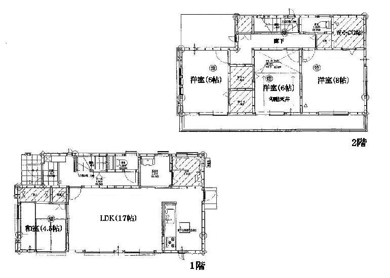 Floor plan. 26,800,000 yen, 4LDK + S (storeroom), Land area 140.13 sq m , Building area 105.99 sq m