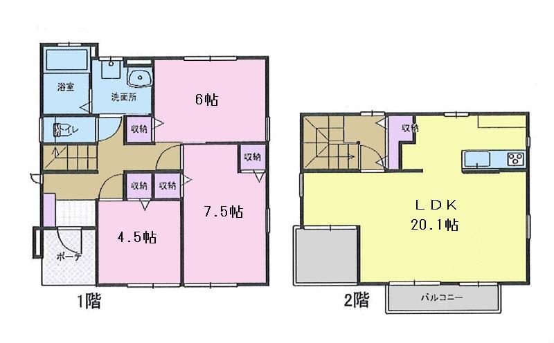 Floor plan. 19,800,000 yen, 3LDK, Land area 118.82 sq m , Building area 95 sq m