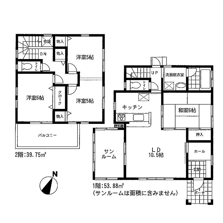 Floor plan. 22,800,000 yen, 4LDK, Land area 141.23 sq m , Building area 96.63 sq m floor plan