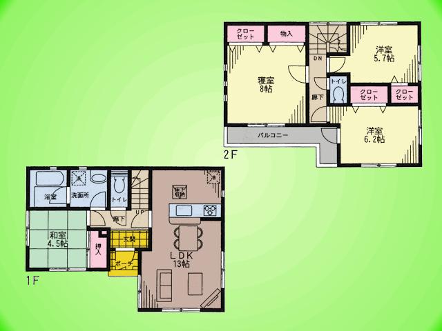 Floor plan. (3 Building), Price 24,800,000 yen, 4LDK, Land area 122.66 sq m , Building area 88.69 sq m