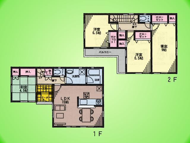 Floor plan. (1 Building), Price 28.8 million yen, 4LDK, Land area 164.7 sq m , Building area 98.82 sq m