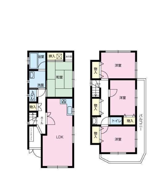 Floor plan. 16.8 million yen, 4LDK, Land area 190.63 sq m , Building area 96.88 sq m 4LDK