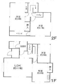 Floor plan. 10.8 million yen, 4LDK, Land area 124.79 sq m , Building area 92.75 sq m