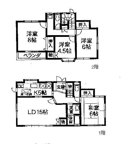 Floor plan. 17.4 million yen, 4LDK, Land area 119.77 sq m , Building area 102.44 sq m