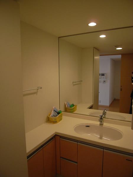 Wash basin, toilet. Interior