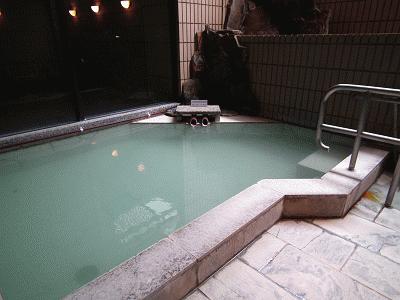 Other common areas. Open-air bath of public bath is becoming clouded Onsen