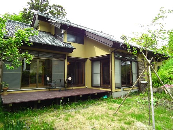 Local appearance photo. Building appearance as seen from the garden.