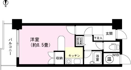 Floor plan. Price 3.8 million yen, Occupied area 30.05 sq m , Balcony area 4.85 sq m