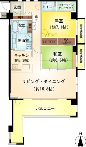 Floor plan. 2LDK + S (storeroom), Price 22,800,000 yen, Footprint 82.5 sq m , Balcony area 12.6 sq m