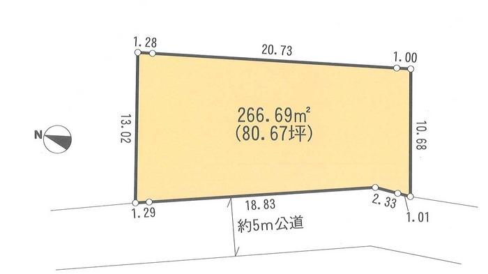 Compartment figure. Land price 29 million yen, Land area 266.69 sq m