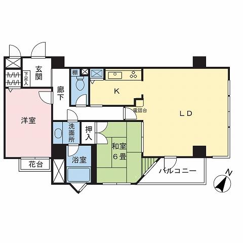 Floor plan. 2LDK, Price 4.5 million yen, Occupied area 73.18 sq m , Balcony area 4.48 sq m floor plan
