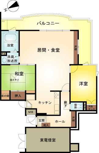 Floor plan. 2LDK, Price 8.8 million yen, Occupied area 86.81 sq m , Balcony area 16.15 sq m
